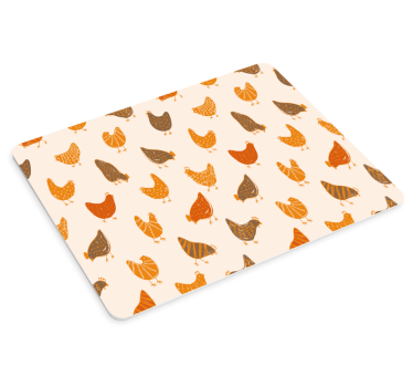 Alfombrilla para ratón patrones Pollito y pollito patrón naranja - TenVinilo