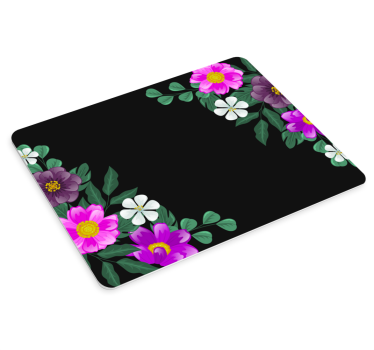 Mouse pad textura arreglo floral en esquina - TenVinilo
