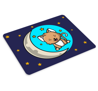 Alfombrillas de ratón originales Precioso gato en la luna - TenVinilo