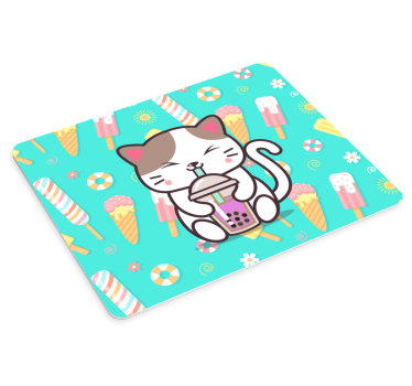 Alfombrillas de ratón originales Lindo gato con helado - TenVinilo