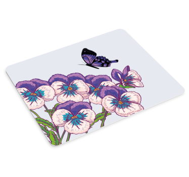 Mouse pad original mariposa floral púrpura - TenVinilo
