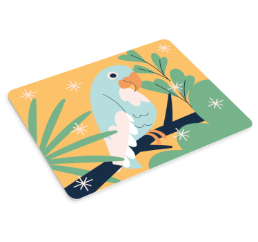 Mouse pad original ilustración de loro colorido - TenVinilo