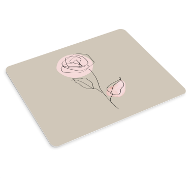 Mouse pad original contorno floral minimalista - TenVinilo
