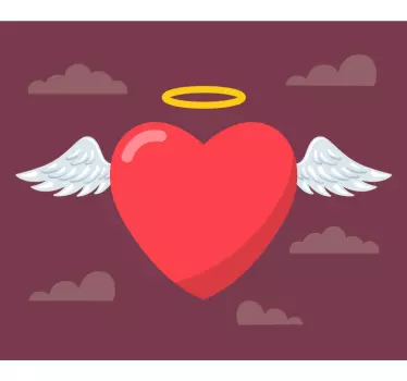 Mouse pad original corazón con alas - TenVinilo