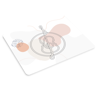 Mouse pad original contorno de guitarra minimalista - TenVinilo