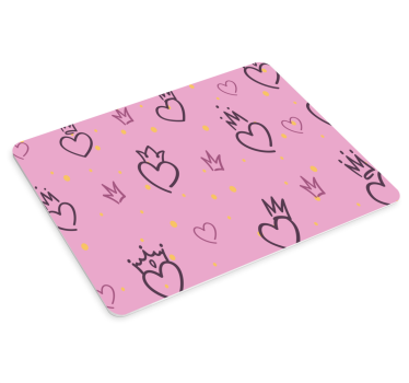 Mouse pad textura corazones con coronitas - TenVinilo