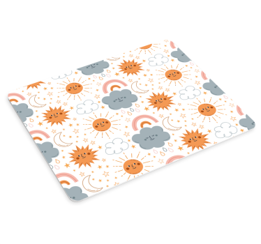Mouse pad textura sol y nubes alegres - TenVinilo