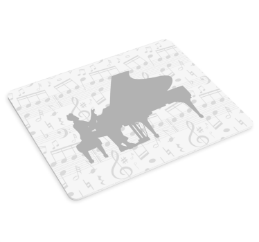 Mouse pad original silueta de música de piano - TenVinilo