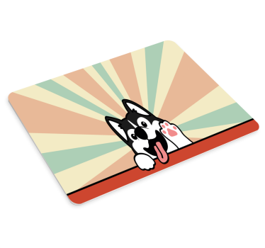 Mouse pad original personaje de husky juguetón - TenVinilo