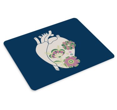 Mouse pad original diseño de corazón floral - TenVinilo