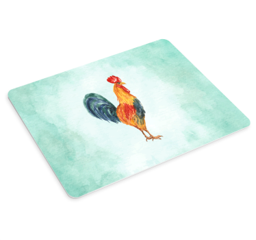 Mouse pad original ilustración de gallo colorido - TenVinilo