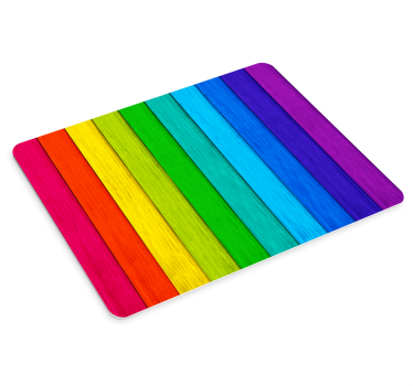 Alfombrilla para ratón patrones Fondo de madera arcoiris realista - TenVinilo