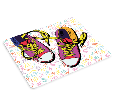 Mouse pad original ilustración de zapatilla colorida - TenVinilo