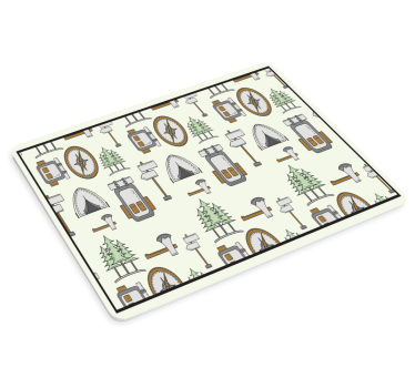 Mouse pad original patrón de equipo de camping - TenVinilo