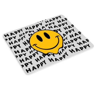 Mouse pad frases emblema de carita feliz - TenVinilo