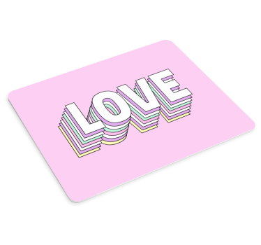 Mouse pad frases tipografía colorida de amor - TenVinilo