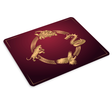 Mouse pad original círculo de animales míticos - TenVinilo