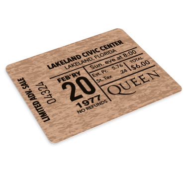 Mouse pad frases ticket de evento vintage - TenVinilo