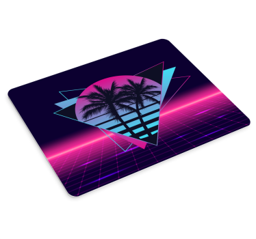 Mouse pad original atardecer geométrico vibrante - TenVinilo