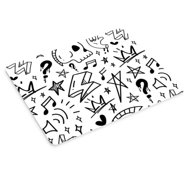 Mouse pad textura iconos musicales estilizados - TenVinilo