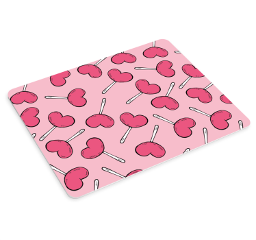 Mouse pad textura patrón de piruletas en forma de corazón - TenVinilo