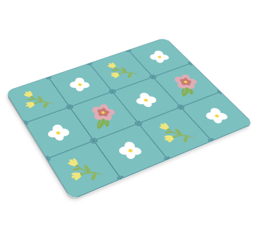 Mouse pad textura arreglo floral con azulejos - TenVinilo
