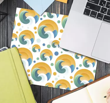 Mouse pad textura motivos de olas coloridas - TenVinilo