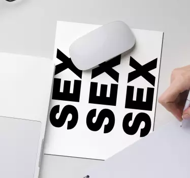 Alfombrilla de ratón blanca frase sexo - TenVinilo