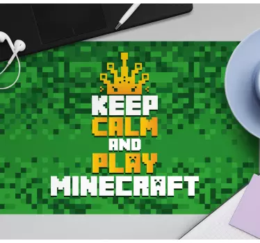 Alfombrilla gaming Mantén la calma y juega minecraft - TenVinilo