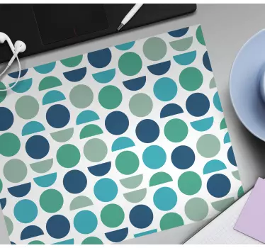 Alfombrilla para ratón patrones Círculos azules y verdes de los 7 - TenVinilo