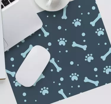 Alfombrilla para raton patrones Huesos y patas de perro - TenVinilo