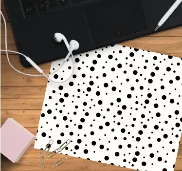 Alfombrilla para ratón patrones Lunares negros sobre fondo blanco - TenVinilo