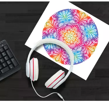 Alfombrilla para ratón patrones Mandala arcoiris - TenVinilo