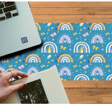 Alfombrilla para ratón patrones Patrón con flores de arco iris bo - TenVinilo