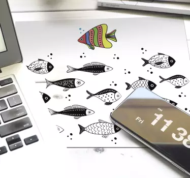 Alfombrillas de ratón originales contraflujo peces - TenVinilo