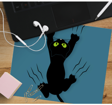 Alfombrillas de ratón originales Gato gracioso agarrando el alfom - TenVinilo