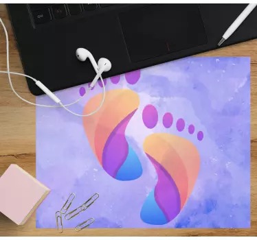 Alfombrillas de ratón originales Huellas de pies de colores - TenVinilo