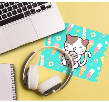 Alfombrillas de ratón originales Lindo gato con helado - TenVinilo