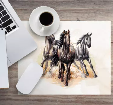 Alfombrillas de ratón originales Tres caballos al galope - TenVinilo
