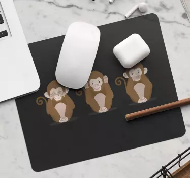 Alfombrillas de raton originales Tres monos emoji - TenVinilo