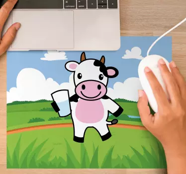 Alfombrillas de ratón originales Vaca feliz de dibujos animados - TenVinilo