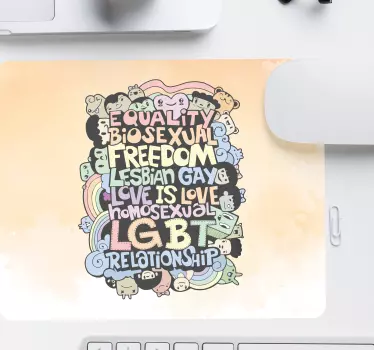 Mouse pad frases abrazando la igualdad del amor - TenVinilo