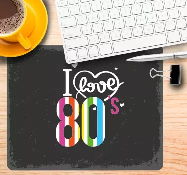 Mouse pad frases amor colorido de los 80 - TenVinilo