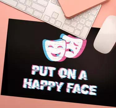 Mouse pad frases cara feliz cita - TenVinilo