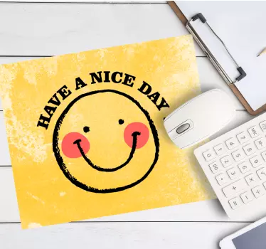 Mouse pad frases cara sonriente feliz - TenVinilo