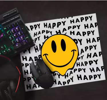 Mouse pad frases emblema de carita feliz - TenVinilo