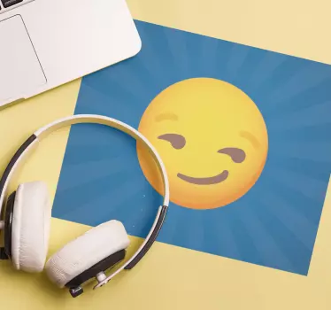 Mouse pad frases expresión de emoji sonriente - TenVinilo