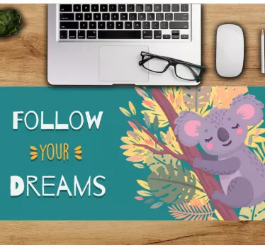 Mouse pad frases koala persiguiendo aspiraciones - TenVinilo