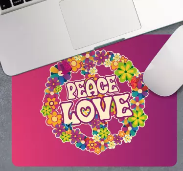 Mouse pad frases paz floral colorida - TenVinilo