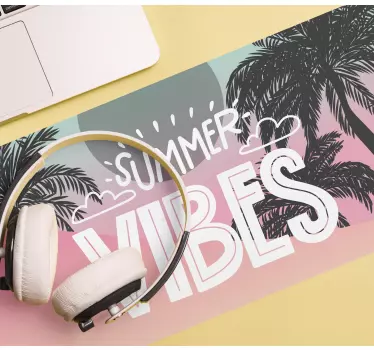 Mouse pad frases vibras de verano tropical - TenVinilo
